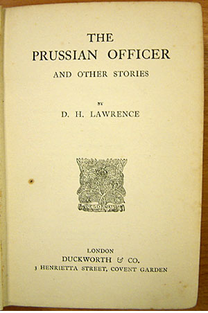 Title page of 'The Prussian Officer and Other Stories'